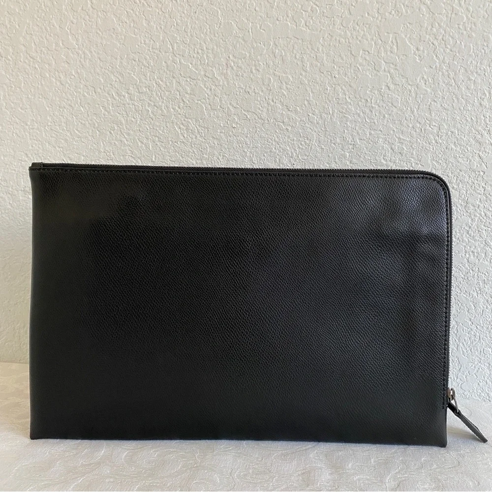 Salvatore Ferragamore black leather laptop document case